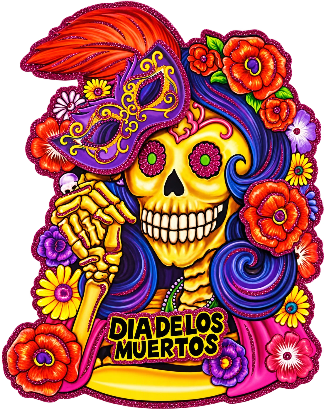 Cráneo de Cartón 3D Diamantado